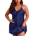 thumbnail image 1 of Sngxgn Women Sleepwear Satin Nightgown Lingerie Dress Mini Slip Nightwear(Blue,XXXL), 1 of 3