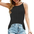 thumbnail image 1 of Sngxgn Women Sleeveless Tank Tops Tops Summer Casual Blouse V Neck Solid Color Vest Shirt Tops for(Black,M), 1 of 6