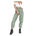thumbnail image 1 of Sngxgn Women Solid High Elastich Pants Skinny Casual Trousers(Green,XXL), 1 of 4