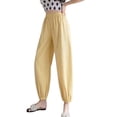 thumbnail image 1 of Sngxgn Women Solid High Elastich Pants Skinny Casual Trousers(Yellow,S), 1 of 3