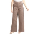 thumbnail image 1 of Sngxgn Women Stretch Pants Casual Work Lounge Pant Fashion Button Office High Waist Straight(Brown,L), 1 of 7