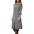 thumbnail image 1 of Sngxgn Women Summer Bodycon Backless Maxi V Neck Dress(Grey,S), 1 of 4