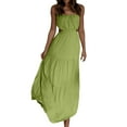 thumbnail image 1 of Sngxgn Women Summer Dress Sleeveless Casual Button V Neck Midi Long Dress Beach Dress(Green,M), 1 of 6