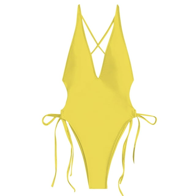 Sngxgn Women Swimsuit Bathing Suit Deep V Neck Crisscross Back ...