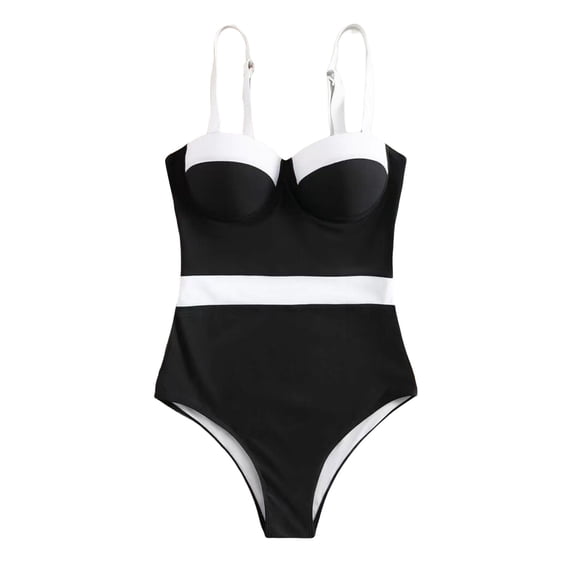 Sngxgn Women Swimsuit High Neck Plunge Ruched Tummy Control Bathing Suit(Black,XL)
