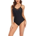 thumbnail image 1 of Sngxgn Women Swimsuit Tummy Control Bathing Suits(Black,XL), 1 of 8