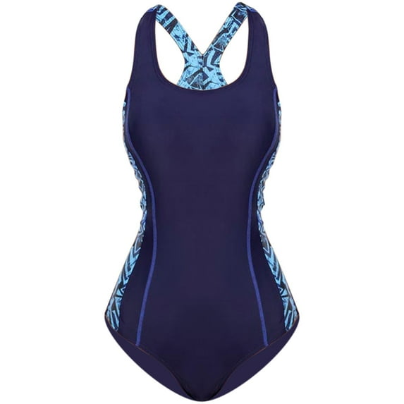 Sngxgn Women Swimsuit Tummy Control Bathing Suits(Blue,L)