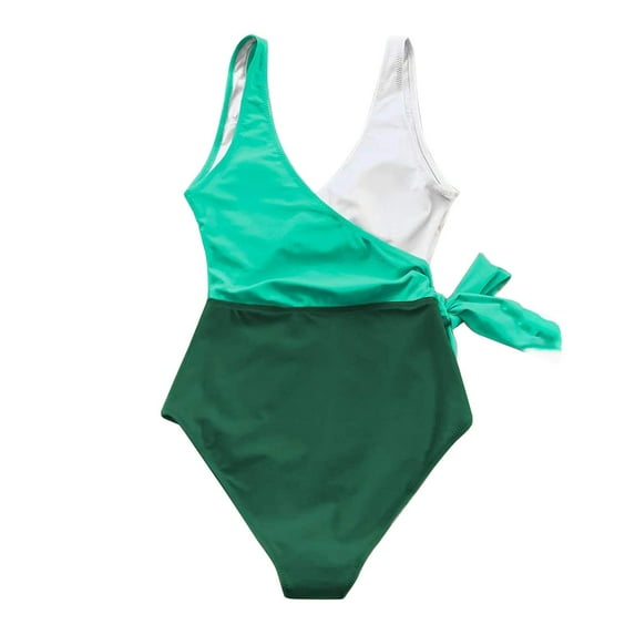 Sngxgn Women Swimsuits Vintage Tummy Control Swimwear(Green,XL)