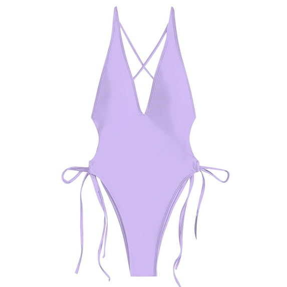 Sngxgn Women Swimsuits Vintage Tummy Control Swimwear(Purple,S)