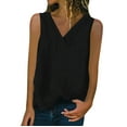 thumbnail image 1 of Sngxgn Women Tank Tops Dressy V Neck Camisole Blouse Casual Sleeveless Cami Summer Tanks Shirt(Black,XXXXL), 1 of 2