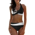 thumbnail image 1 of Sngxgn Women Tummy Control Swimsuit Push Up High Waisted Bathing Suit(White,M), 1 of 5