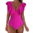 thumbnail image 1 of Sngxgn Women Tummy Control Swimsuits Push Up Bathing Suits(Hot Pink,M), 1 of 7