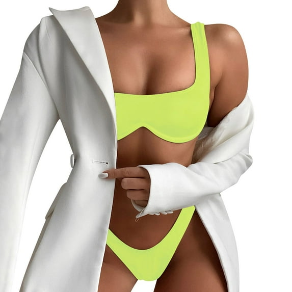 Sngxgn Women Tummy Control Swimsuits Push Up Bathing Suits(Mint Green,M)