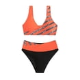 thumbnail image 1 of Sngxgn Bikini Set for Women Two Piece Bathing Suits High Waisted Square Neck Cutout Adjustable Straps(Orange,S), 1 of 9