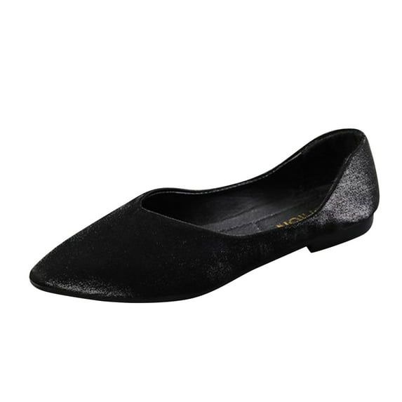 Sngxgn Women's Ballet Flat Dressy Casual Shoes Women Flats(Black,42)