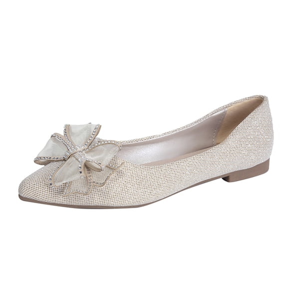 Sngxgn Women's Ballet Dress Flats — Comfortable, Slip On Flat Shoes for Casual, Dressy and Work(Gold,37)