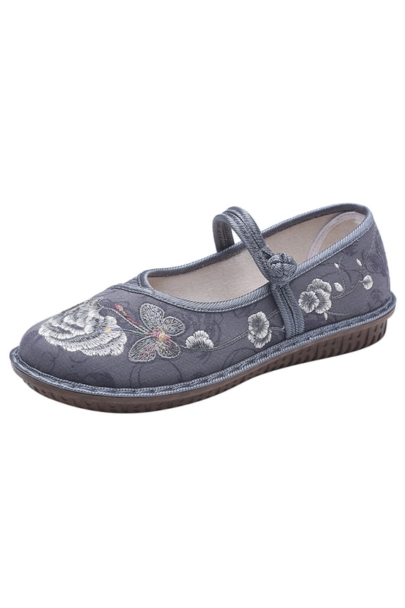 Women's Ballet Flat Classic Walking Shoes Casual Ladies Flat Shoes(Grey,39)