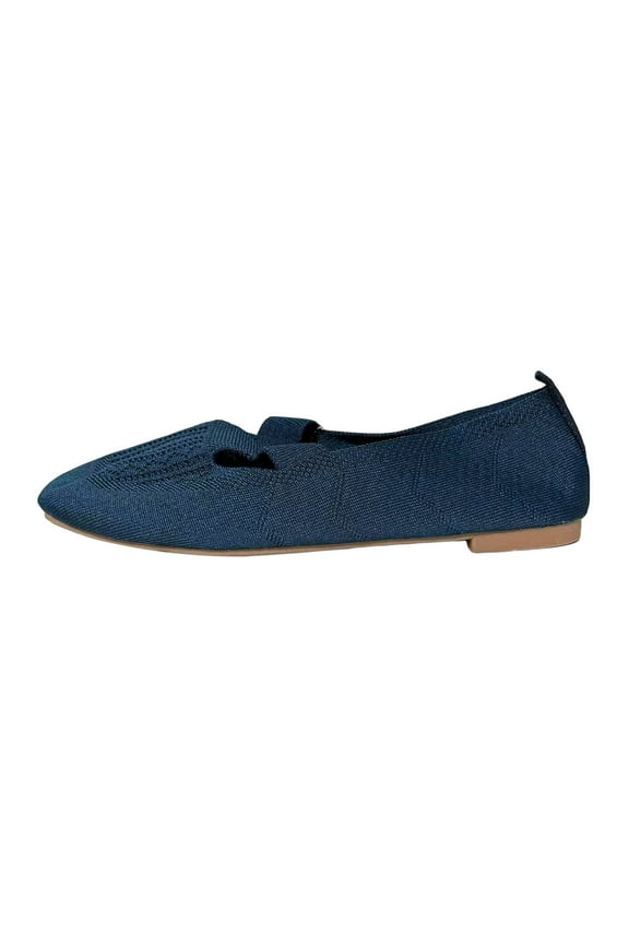 Women's Ballet Flat Classic Walking Shoes Casual Ladies Flat Shoes(Navy,41)