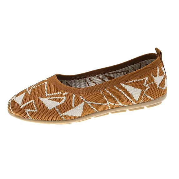 Sngxgn Womens Ballet Flats Comfort Slip On Walk Work Dress Shoes(Yellow,41)