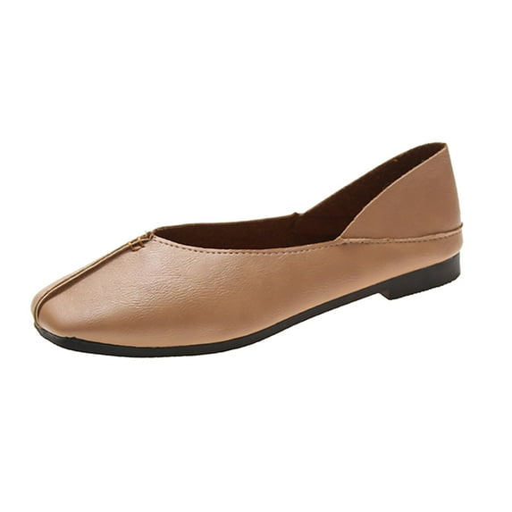 Sngxgn Women's Ballet Flat Dressy Casual Shoes Women Flats(Khaki,38)