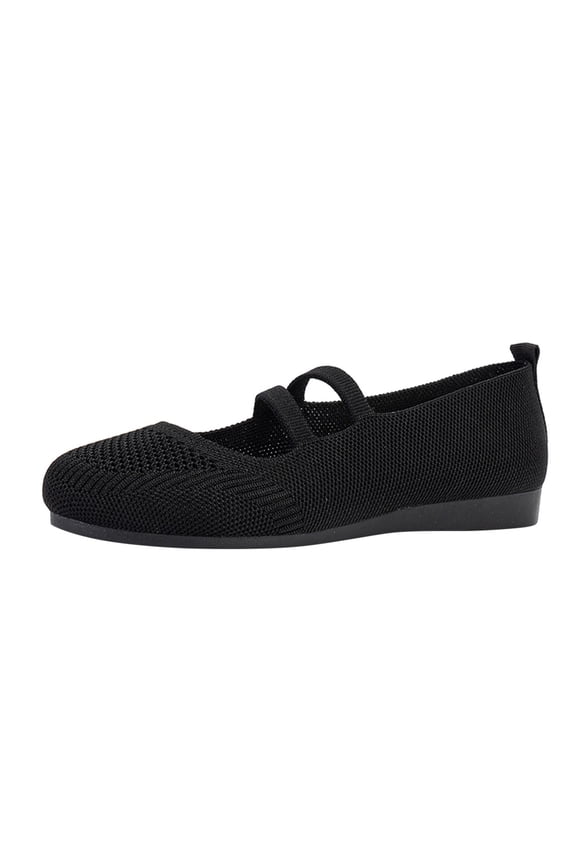 Women’s Ballet Flat Flats Shoes Comfortable Slip On Dress Shoes(Black,37)
