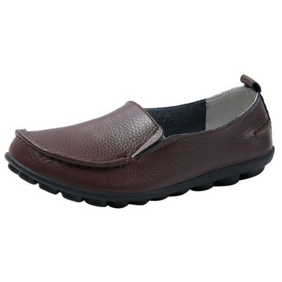 Sngxgn Women’s Ballet Flat Shoes Dress Shoes Slip On Walking Flats Shoes for Woman Comfort Soft(Coffee,42)