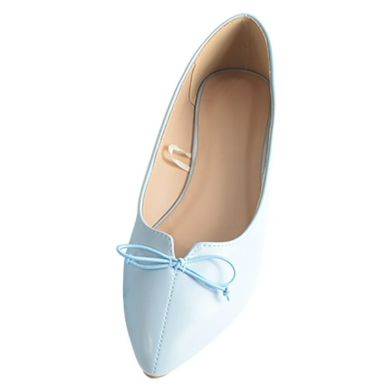 Sngxgn Women's Ballet Flat Slip On Flats Shoes Classic Flat Shoes Casual Dress Shoes Ballet Flat Walking Shoes(Blue,40)