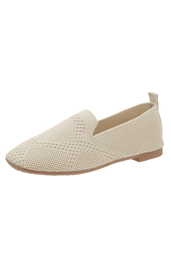 Women's Ballet Flats Ballerina Shoes Comfort Slip on Flat Shoes(Beige,39)