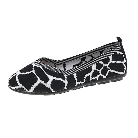 Sngxgn Women's Ballet Flats Ballerina Shoes Comfort Slip on Flat Shoes(Black,42)