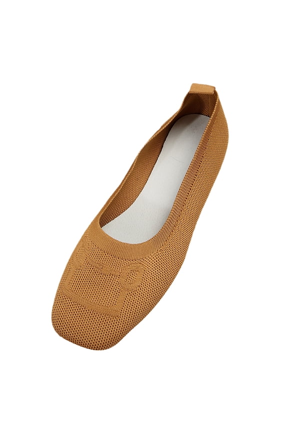 Women's Ballet Flats Comfortble Flat Shoes for Office Work Casual Dress Shoes(Khaki,41)