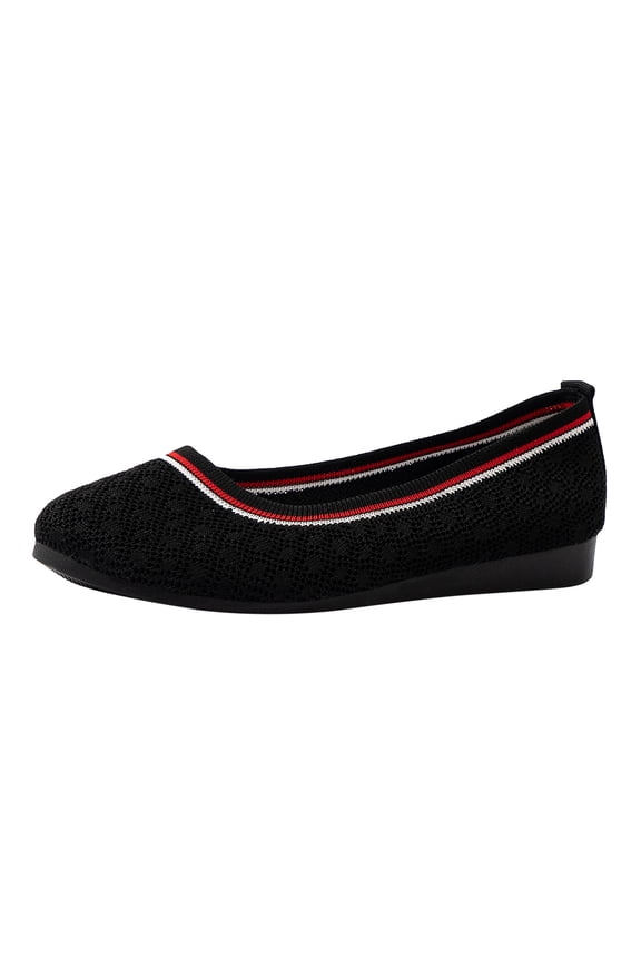 Women’s Ballet Flats Slip On Casual Shoes(Black,39)