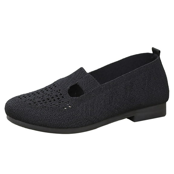 Sngxgn Women's Ballet Flats Slip On Flats Shoes Casual Dress Shoes Ballet Flat(Black,41)