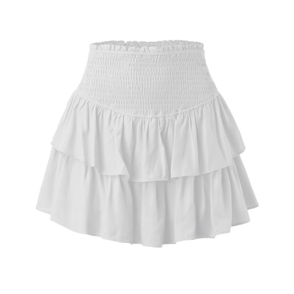 Sngxgn Women's Basic High Waisted Pencil Short Skirt(White,S)
