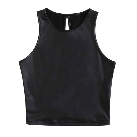 Sngxgn Women's Basic Solid Camisole Spaghetti Strap Tank Top(Black,L)