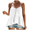 thumbnail image 1 of Sngxgn Women's Basic Solid Camisole Spaghetti Strap Tank Top(White,L), 1 of 8