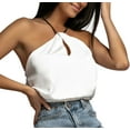 thumbnail image 1 of Sngxgn Women's Basic Solid Camisole Spaghetti Strap Tank Top(White,M), 1 of 5