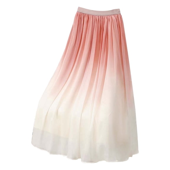 Sngxgn Women's Basic Versatile Stretchy Flared Casual Midi Skater Skirt(Red,One Size)