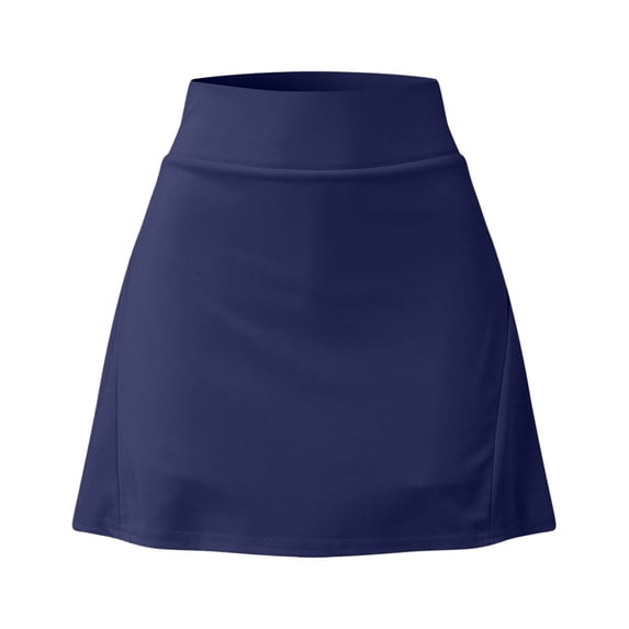 Sngxgn Women's Basic Versatile Stretchy Flared Casual Mini Skater Skirt(Blue,L)