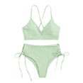 thumbnail image 1 of Sngxgn Women's Bikini Set Two Piece Swimsuit High Waisted Neck Swimwear(Mint Green,M), 1 of 3