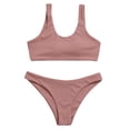 thumbnail image 1 of Sngxgn Women's Bikini Sets 2 Piece Swimsuit Scoop Neck Adjustable Straps Bathing Suit(Pink,S), 1 of 7