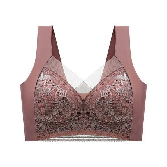 Sngxgn Women's Bra Wireless T-Shirt Bra( Red,XXXL)