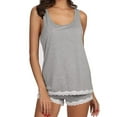 thumbnail image 1 of Sngxgn Women's Button Front Ribbed Knit Tank Top and Shorts Pajama Set Sleepwear Lounge Sets(Grey,XL), 1 of 7