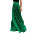 thumbnail image 1 of Sngxgn Women's Casual Basic Versatile Flared Pleated Mini Skater Skirt with Shorts(Green,XXL), 1 of 4