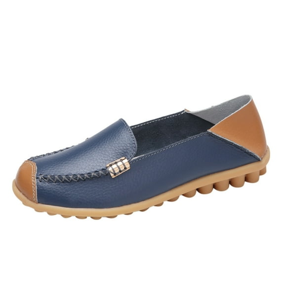 Sngxgn Women's Casual Flat Shoes for Women Ladies(Dark Blue,42)