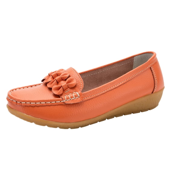 Sngxgn Women's Casual Flat Shoes for Women Ladies(Orange,38)