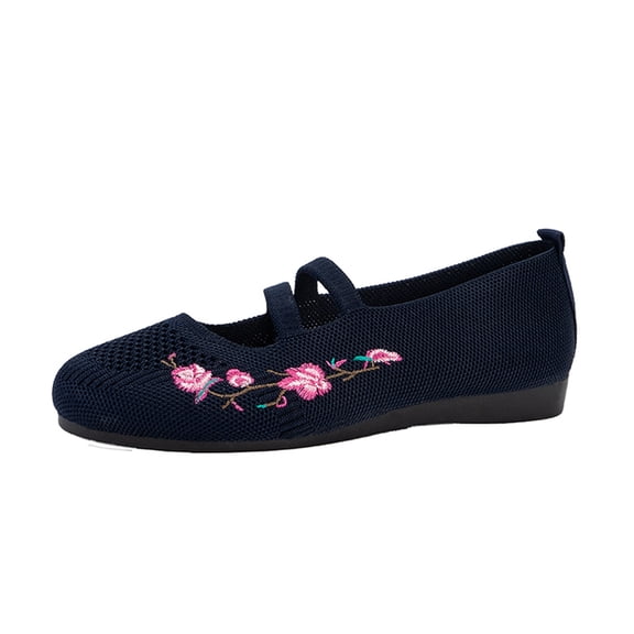 Sngxgn Women's Casual Flats Shoes, Soft Comfortable Casual Ballet Shoes(Navy,41)