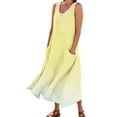 thumbnail image 1 of Sngxgn Women's Casual Loose Sundress Long Dress Sleeveless Split Maxi Dresses Summer Beach Dress with Pockets(Yellow,XXL), 1 of 6