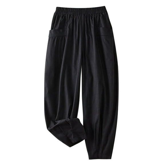 Sngxgn Women's Casual Loose Wide Leg Cozy Pants Sweatpants Comfy High Waisted(Black,M)