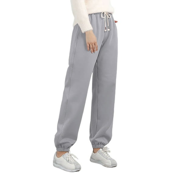 Sngxgn Women's Casual Loose Wide Leg Cozy Pants Sweatpants Comfy High Waisted(Grey,S)