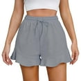thumbnail image 1 of Sngxgn Womens Summer Shorts Casual Comfy Drawstring Elastic Waist Shorts with Pockets Beach Lightweight Shorts(Grey,L), 1 of 8